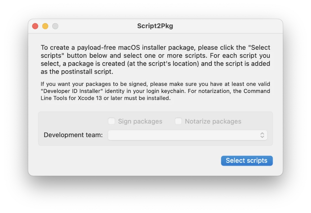 Créer des packages d’installation macOS juste pour lancer vos scripts