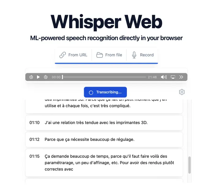 Whisper Web – La reconnaissance vocale directement accessible depuis votre navigateur