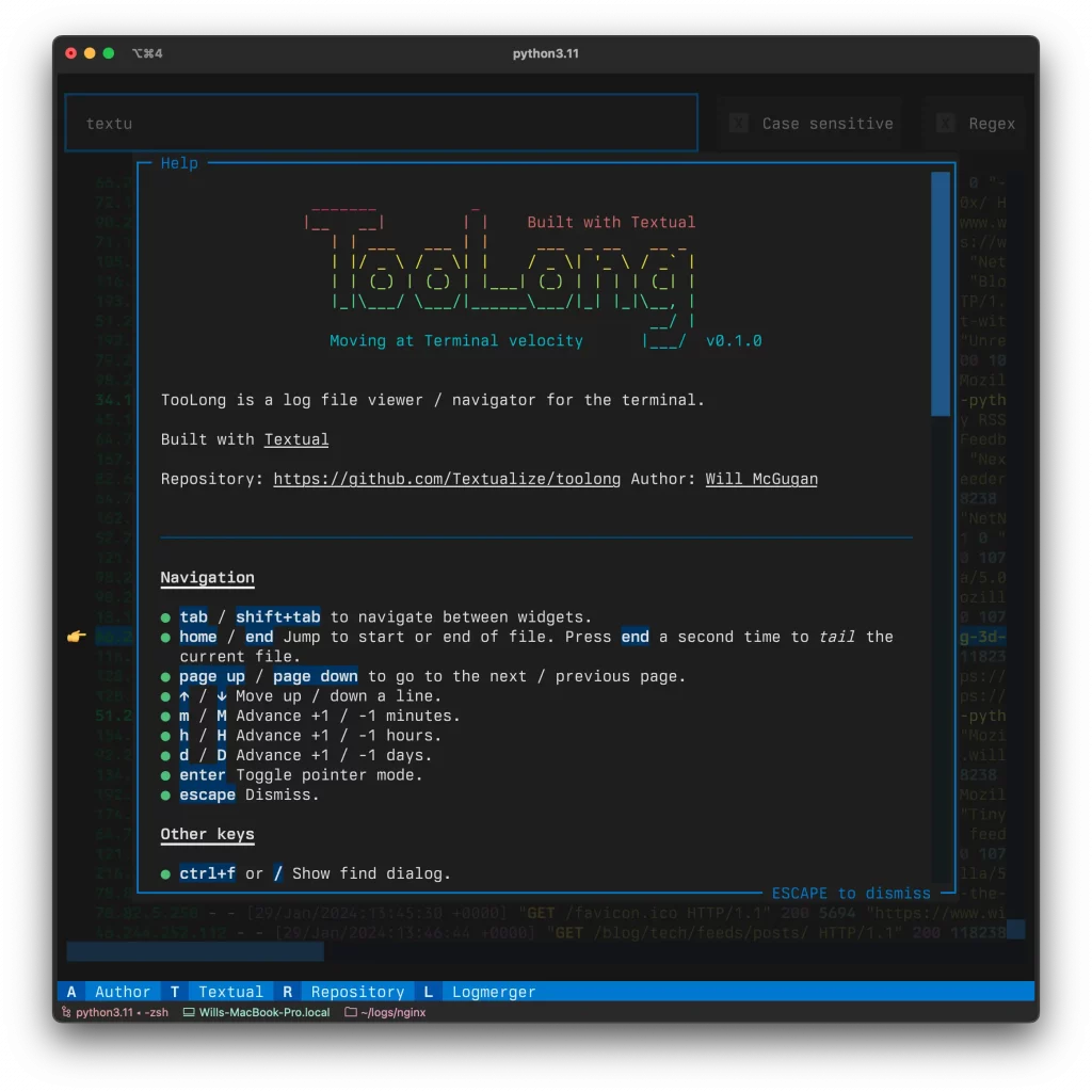 Toolong – Un excellent outil pour gérer vos fichiers de log