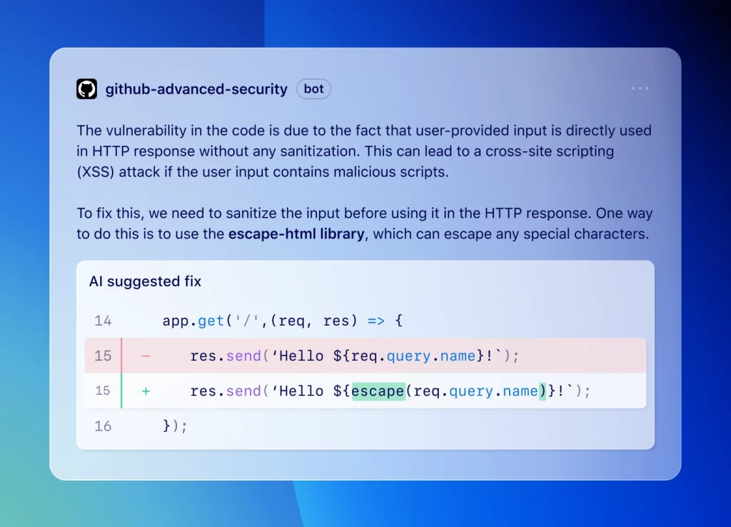Code Scanning Autofix – GitHub lance la correction de vulnérabilités par IA