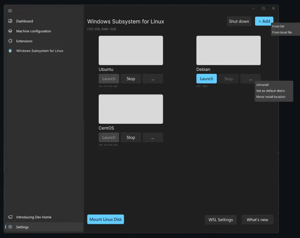 Microsoft prépare une interface graphique pour WSL avec Dev Home